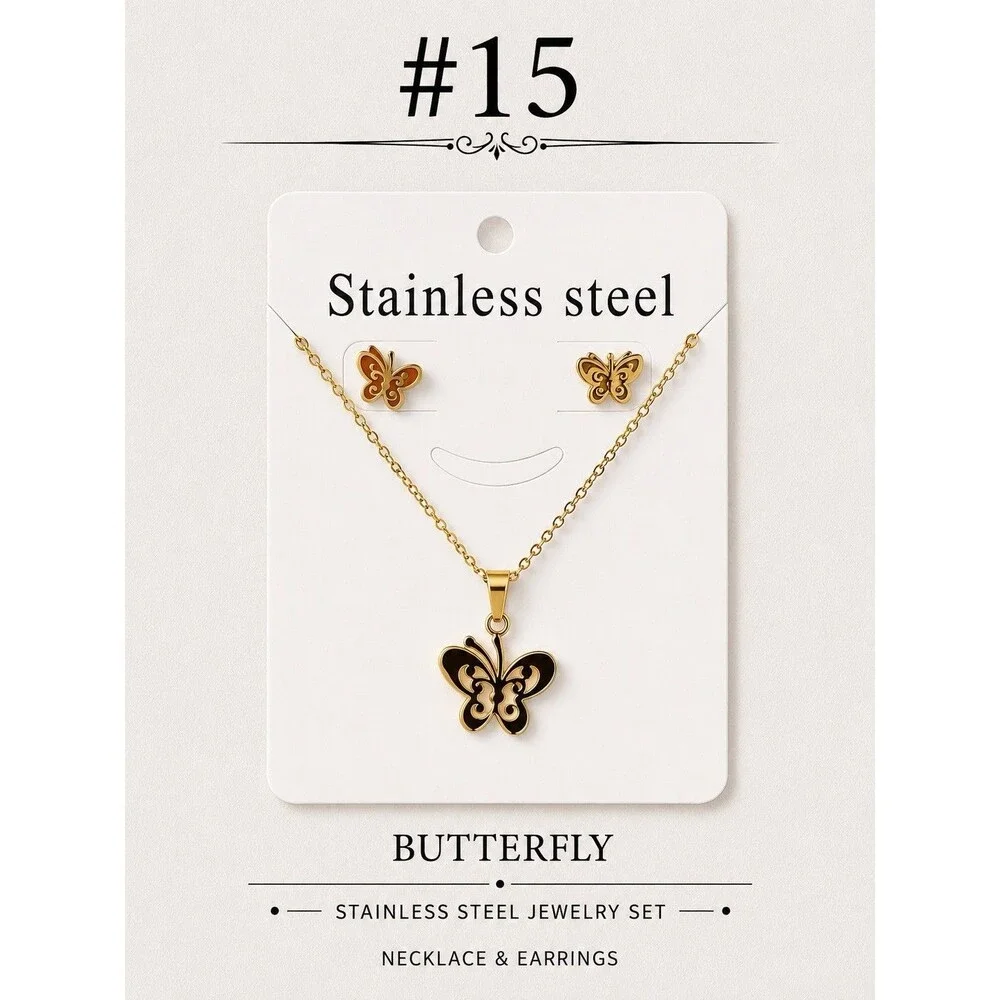 stainless steel necklace women setUnit Selections Número 5x11$